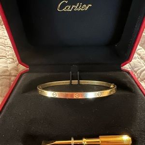 Cartier Thin Love Bracelet - size 17 in yellow gold